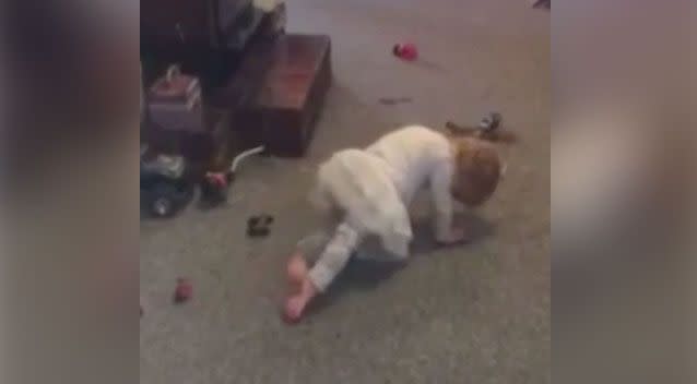 The toddler can no longer sit or crawl unassisted. Photo: 7 News