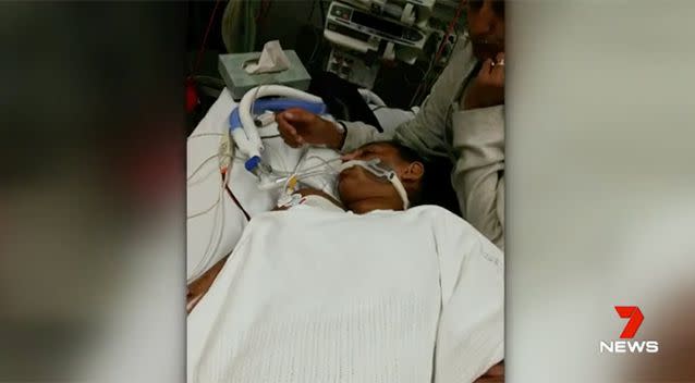 Doctors are unsure whether she will wake up. Source: 7 News