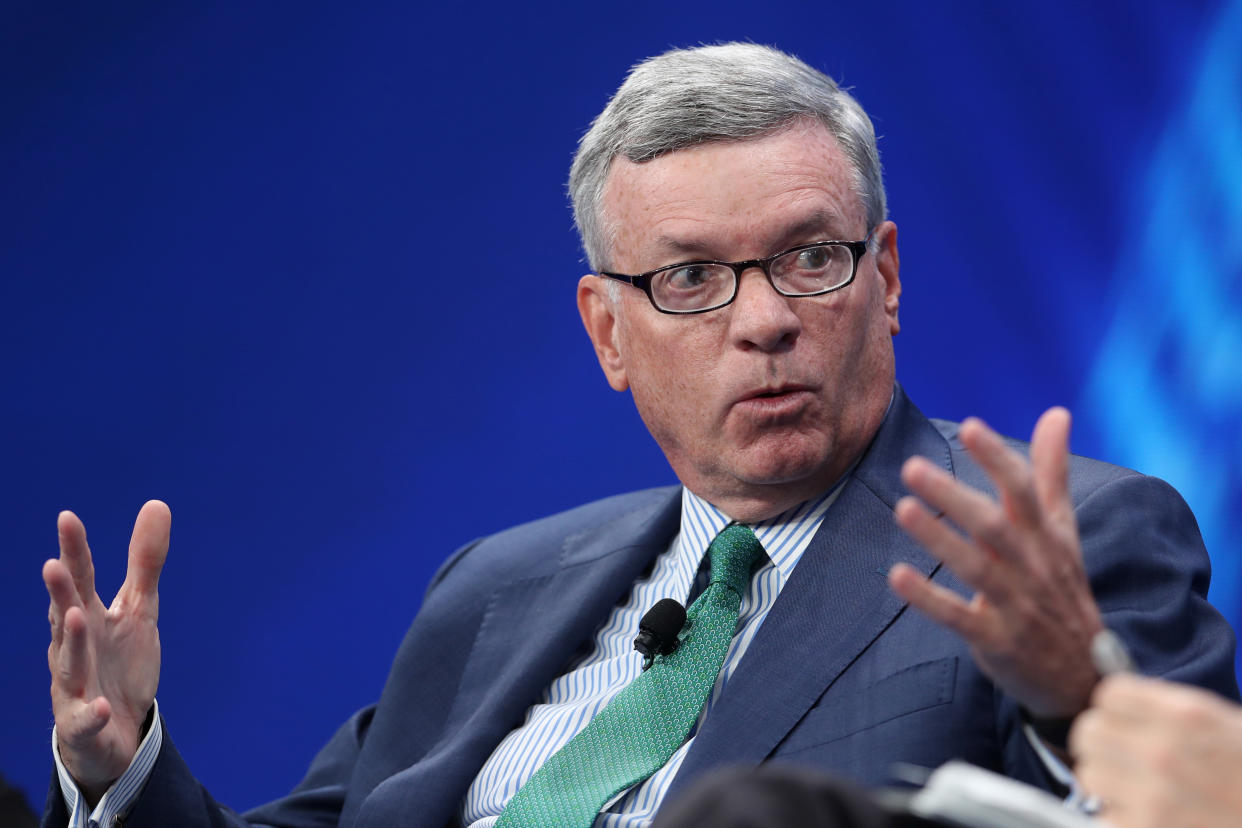 Alfred Kelly, Jr., CEO, Visa Inc. speaks at the 2019 Milken Institute Global Conference in Beverly Hills, California, U.S., April 29, 2019. REUTERS/Lucy Nicholson