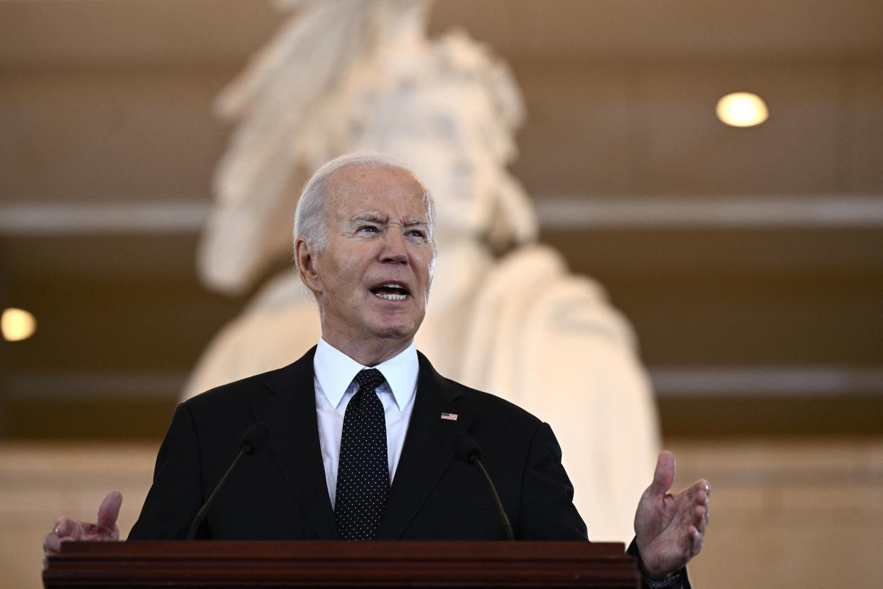 Joe Biden le 7 mai 2024, à Washington DC, a alerté sur l’antisémitisme.