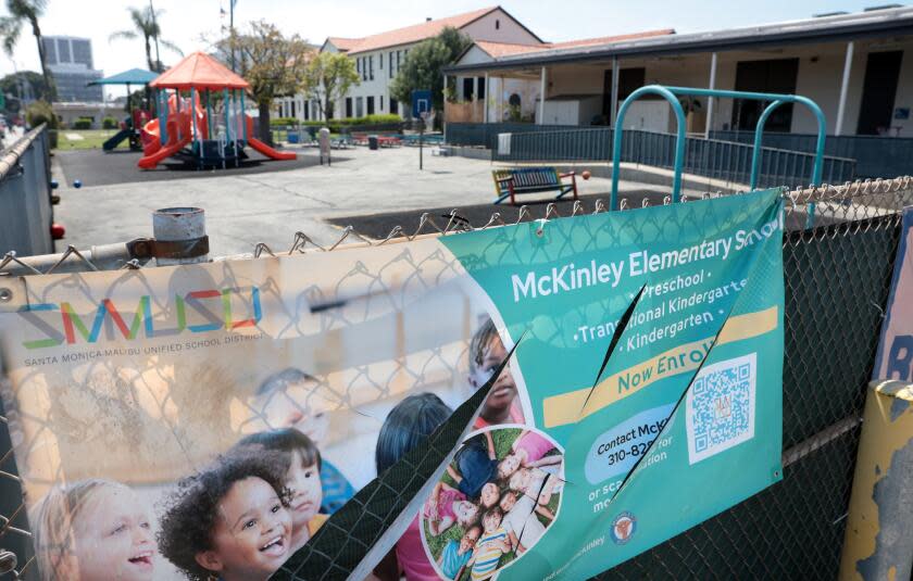 SANTA MONICA, CALIFORNIA - APRIL 17: Toxic vapors were discovered under McKinley Elementary School in Santa Monica.(Wally Skalij/Los Angeles Times)