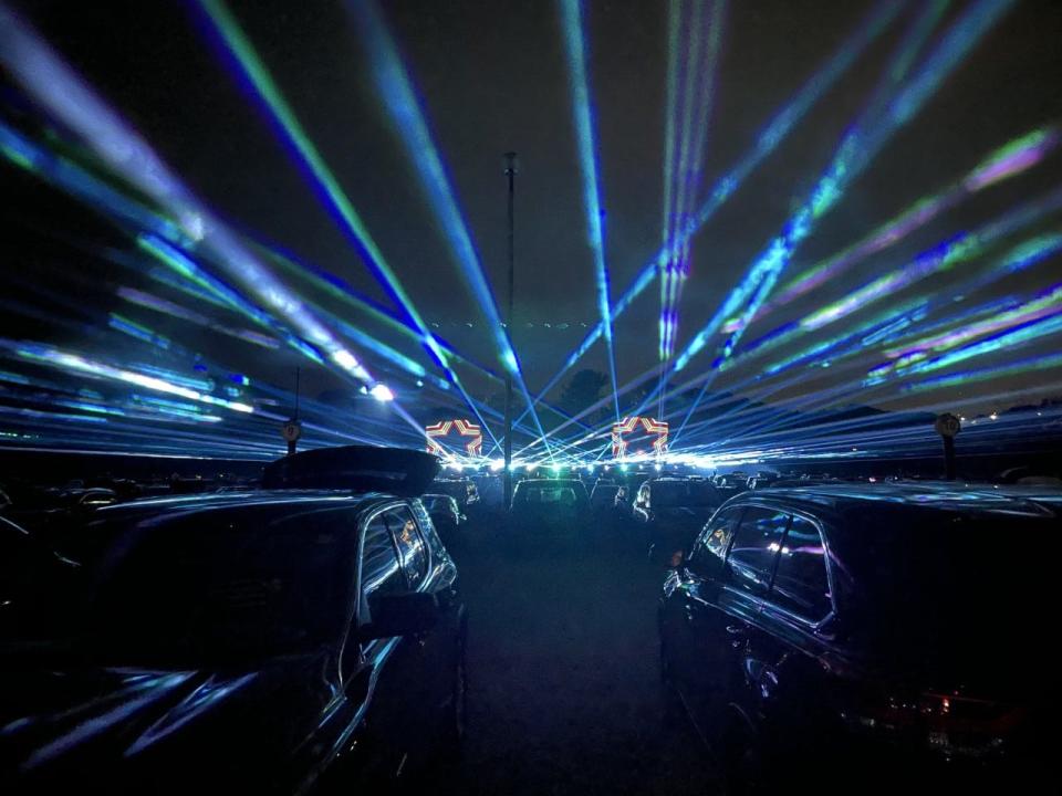 Coney Island hosts a drive-in laser light show this weekend.