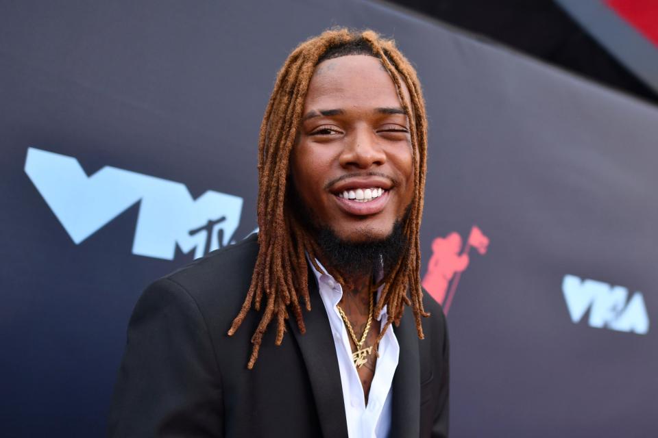 In this Aug. 26, 2019 file photo Fetty Wap arrives at the MTV Video Music Awards at the Prudential Center on in Newark, N.J.  The rapper has been arrested in New York on federal drug charges, an FBI spokesperson said Friday, Oct. 29, 2021.