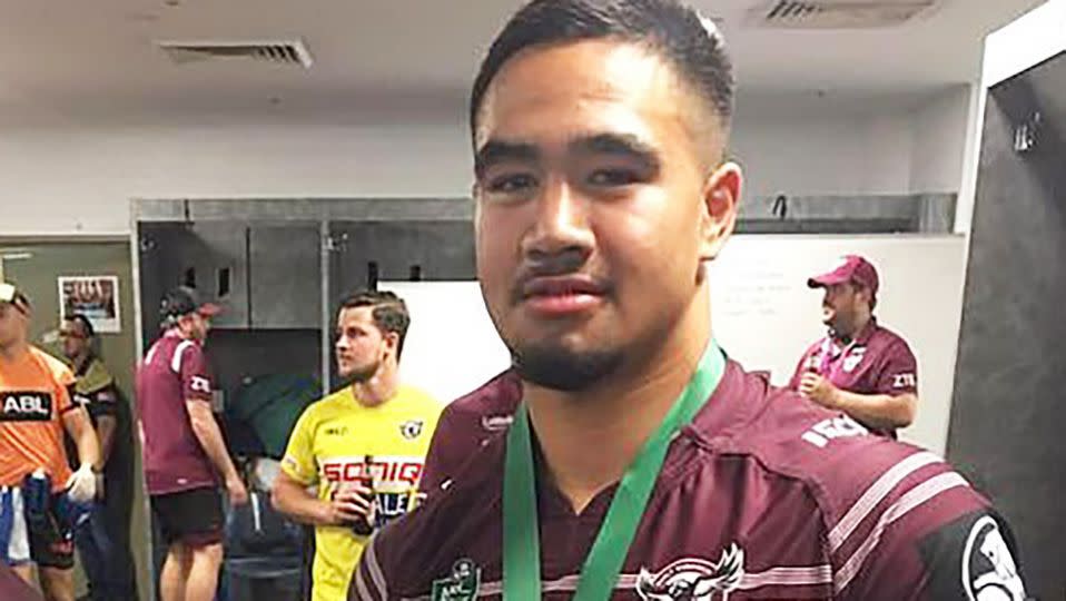 Keith Titmuss is seen here after a game for Manly's youth side.