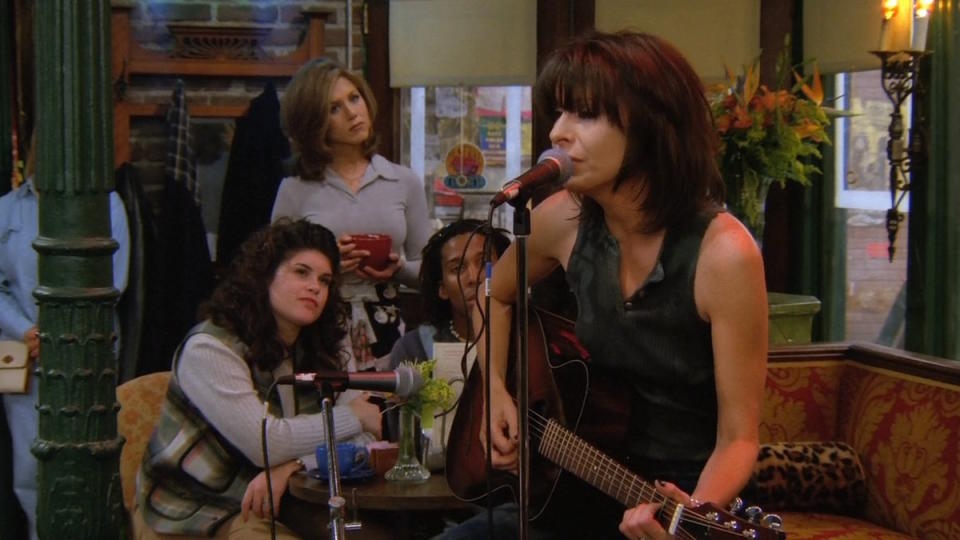 Chrissie Hynde, “The One with the Baby on the Bus” (Season 2, Episode 16)