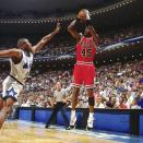 Michael Jordan's 1995 comeback fizzled out in the second round of the playoffs when the Orlando Magic beat the Bulls 4-2 in the East semifinals. Nick Anderson's steal off Jordan in Game 1 of that series became a highlight. (Getty Images)