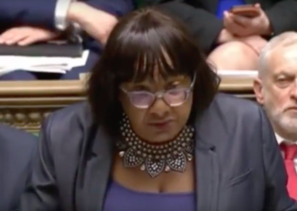 <em>Shadow home secretary Diane Abbott was criticised by Labour MPs for her response during the debate (BBC)</em>