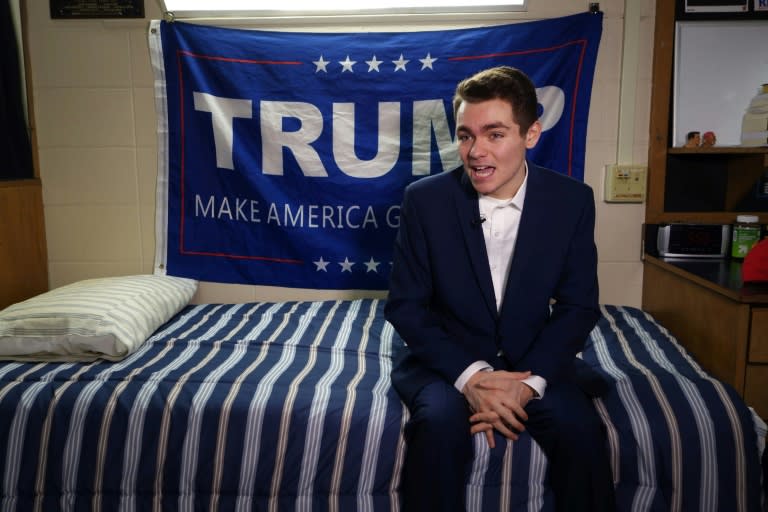 Conservative student and supporter of US President Donland Trump, Nick Fuentes, is one of a small, but growing number of right wing figures increasingly happy to speak out on campus