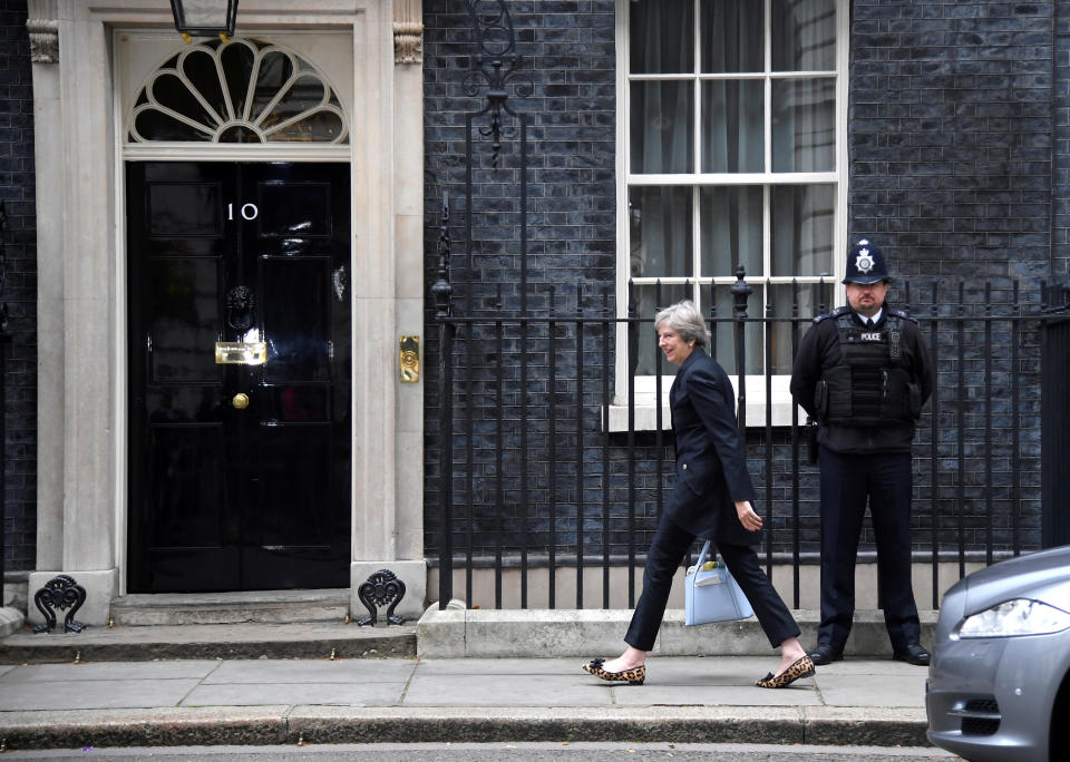 Theresa May arrives at 10 Downing Street(Reuters/Toby Melville)