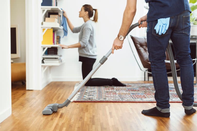Couple cleaning