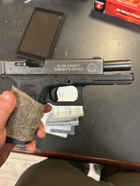 Ellis County Sheriff’s Office firearm, found in Upshur County raid, courtesy of Upshur County Sheriff’s Office
