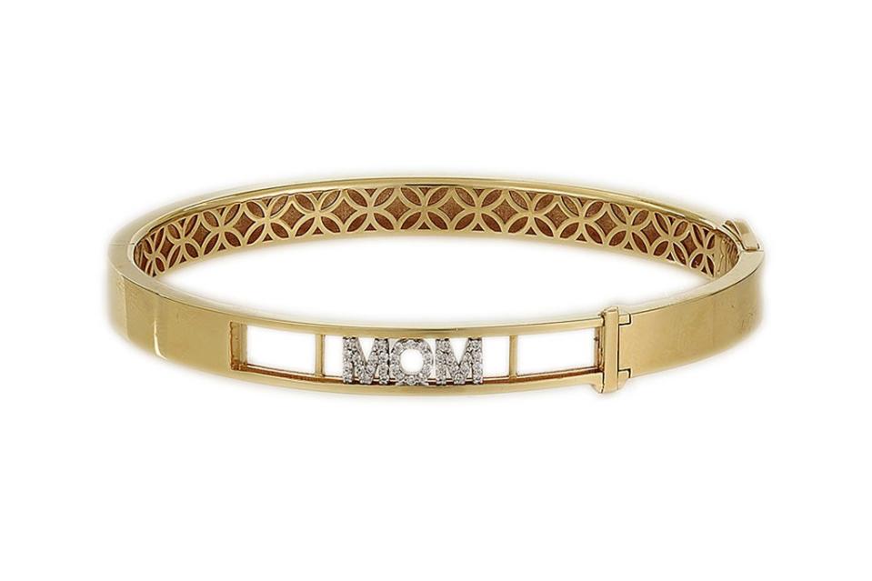 London Collection “MOM” bracelet in 18-k yellow gold with diamonds, $3,230