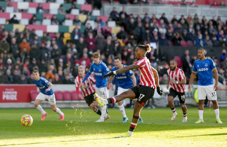 Ivan Toney scores the winner for Brentford against Everton (John Walton/PA) (PA Wire)