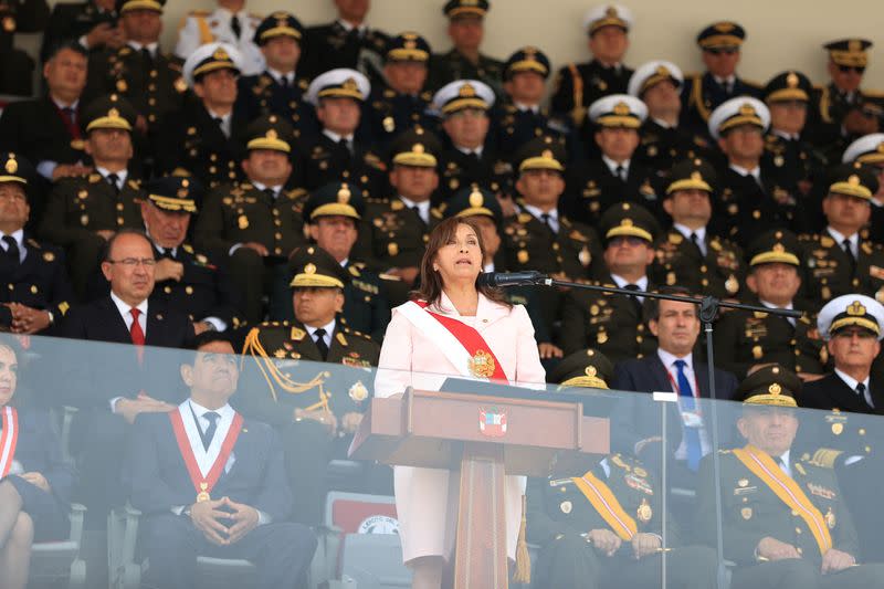 Foto de archivo. Ceremonia de conmemoración del Día del Ejército Peruano y aniversario de la Batalla de Ayacucho, en Lima