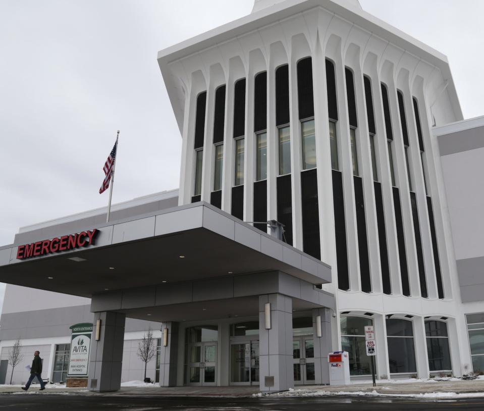 The emergency entrance of the new Avita Health hospital in Ontario. 