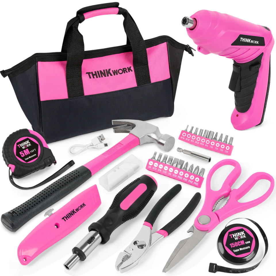 <p><a href="https://go.redirectingat.com?id=74968X1596630&url=https%3A%2F%2Fwww.walmart.com%2Fip%2FLadies-40-Piece-Pink-Tool-Set-Made-By-Thinkwork-TW6063%2F913601985&sref=https%3A%2F%2Fwww.goodhousekeeping.com%2Fholidays%2Fgift-ideas%2Fg43917093%2Fbest-gifts-from-walmart%2F" rel="nofollow noopener" target="_blank" data-ylk="slk:Shop Now;elm:context_link;itc:0;sec:content-canvas" class="link ">Shop Now</a></p><p>Ladies 40-Piece Pink Tool Set </p><p>$35.99</p><p>walmart.com</p><span class="copyright">Thinkwork</span>