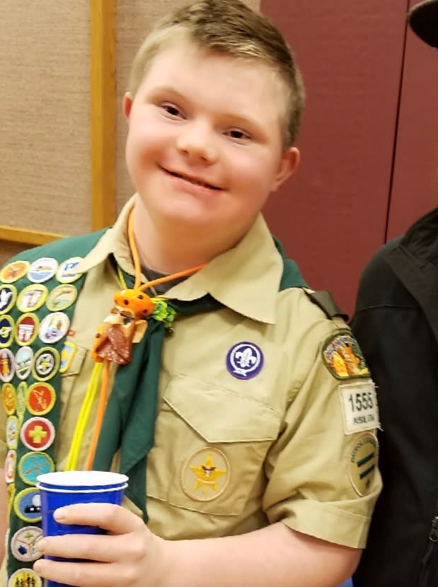 Logan Blythe, 15, who has Down syndrome and autism, was stripped of his Boy Scouts badges and deemed ineligible for Eagle Scout status. (Photo: Courtesy of Chad Blythe)