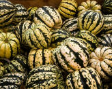 <p> <strong>Type: </strong>winter squash </p> <p> <strong>Height:</strong> 60cm (24in) </p> <p> <strong>Spread:</strong> 2m (6ft) </p> <p> <strong>Best for:</strong> sweetness&#xA0; </p> <p> Every bit as charming as they sound, Sweet Dumplings are tasty, tender and similar in taste and texture to sweet potatoes. This sweetness makes them just as delectable to pollinators.&#xA0; </p> <p> These squash varieties are excellent bee-friendly plants and will definitely bring a buzz to your kitchen garden. To make even more of this stripy squash&#x2019;s innate sweetness, we recommend roasting. Grow in the biggest space possible in plentiful sunshine and your delicious dumplings will store for months.&#xA0; </p>