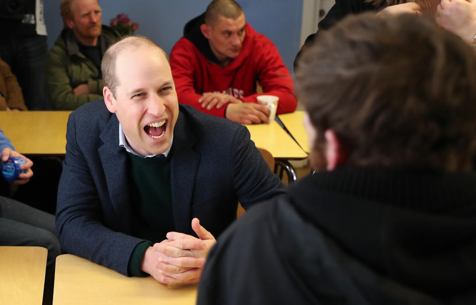 The Duke of Cambridge during a visit to the Beacon Project, a day centre which gives support to the homeless, excluded and marginalized in Mansfield, Nottinghamshire. PA Photo. Picture date: Wednesday February 26, 2020. See PA story ROYAL William. Photo credit should read: Chris Jackson/PA Wire            