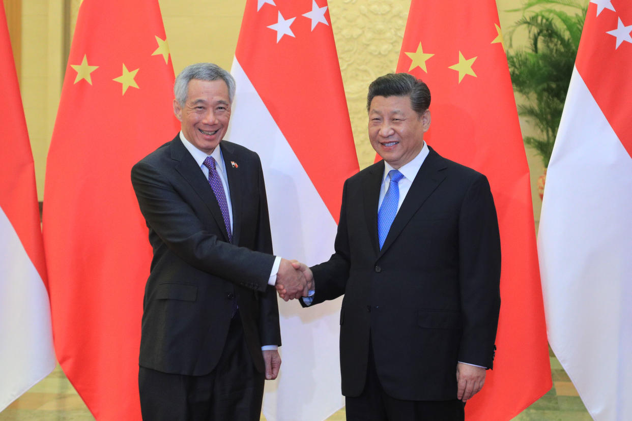 Prime Minister Lee Hsien Loong and Chinese President Xi Jinping at the 2nd Belt and Road Forum for International Cooperation in Beijing, China. PHOTO: Ministry of Communications and Information