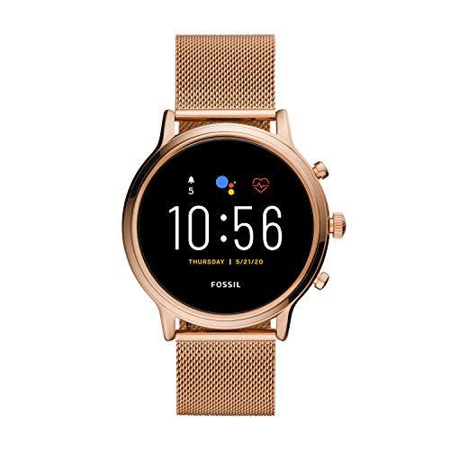 <p><strong>Fossil</strong></p><p>amazon.com</p><p><strong>$285.99</strong></p><p><a href="https://www.amazon.com/dp/B083T6BFN8?tag=syn-yahoo-20&ascsubtag=%5Bartid%7C10055.g.34700315%5Bsrc%7Cyahoo-us" rel="nofollow noopener" target="_blank" data-ylk="slk:Shop Now;elm:context_link;itc:0;sec:content-canvas" class="link ">Shop Now</a></p><p>If you run your life through Google, having a watch powered by the same operating system will <strong>enable seamless integration</strong> of things like Gmail and Google Assistant. Among WearOS smartwatches, our experts single out the Fossil Get 5 Julianna HR for its built-in microphone, allowing you to answer calls at your wrist. You can also issue voice commands to smart devices in the home—adjust the temperature, turn on the lights, lock the front door, and so on. The option of <strong>contactless payments</strong> through Google Pay is another nice perk. And the Fossil Gen 5 Julianna HR is compatible with both Android phones and iPhones. </p><p>At 44MM, the case on the Fossil Julianna HR is on the chunky side, but the Fossil design is still feminine, especially in the rose gold finish. If you’re looking for something more <strong>fashion-forward</strong>, consider the 40MM <a href="https://www.amazon.com/Fossil-Venture-Stainless-Touchscreen-Smartwatch/dp/B07G9VY57S" rel="nofollow noopener" target="_blank" data-ylk="slk:Fossil Gen 4 Venture;elm:context_link;itc:0;sec:content-canvas" class="link ">Fossil Gen 4 Venture</a>, which combines the same functionality with a more refined design. </p>