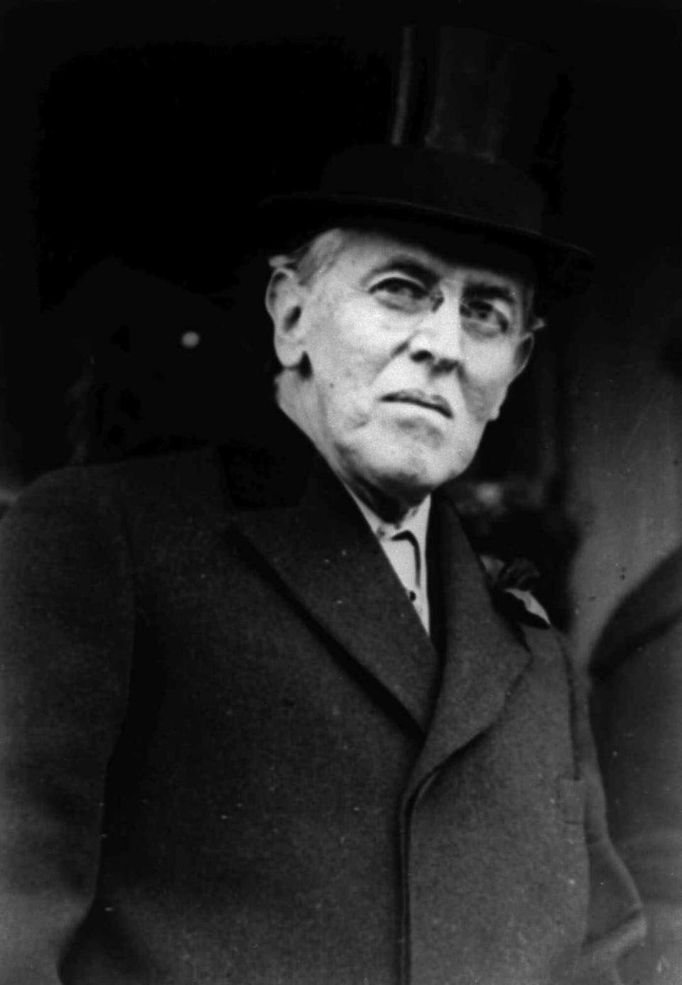 Woodrow Wilson in 1924.  As the 28th president, Wilson, a former New Jersey governor and president of Princeton University, led the country during World War I and was a leading advocate of the League of Nations. (AP Photo)
