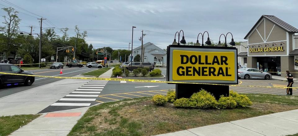 A shooting Tuesday morning at this Dollar General store on South New Road in Absecon just down the store and general area for hours while authorities investigated. Nearby Holy Spirit High School locked down for a while , as well.