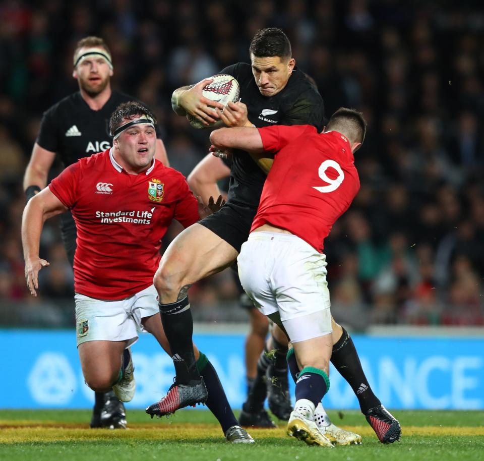 Sonny Bill Williams takes on the Lions defence