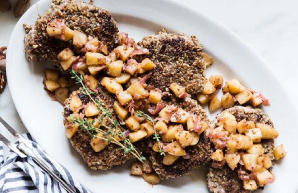 Pecan-Crusted Pork Chops with Apple Chutney