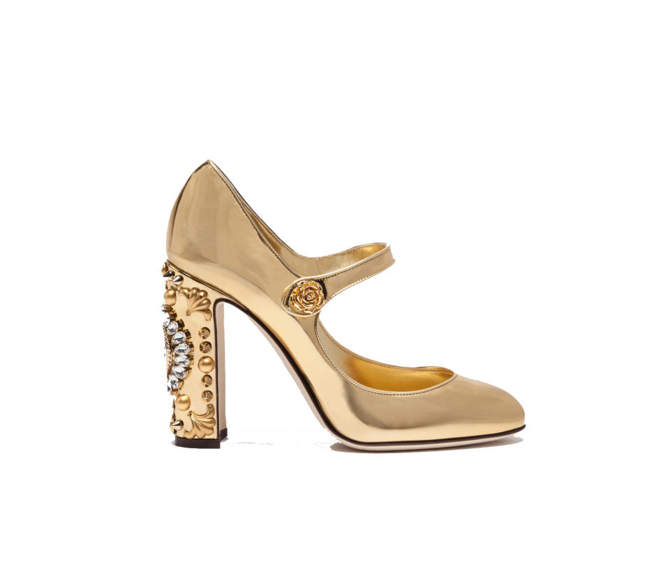 Dolce & Gabbana Laminated Leather Mary Janes