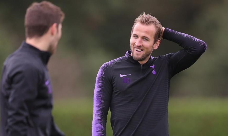 Harry Kane during Spurs training on Thursday.