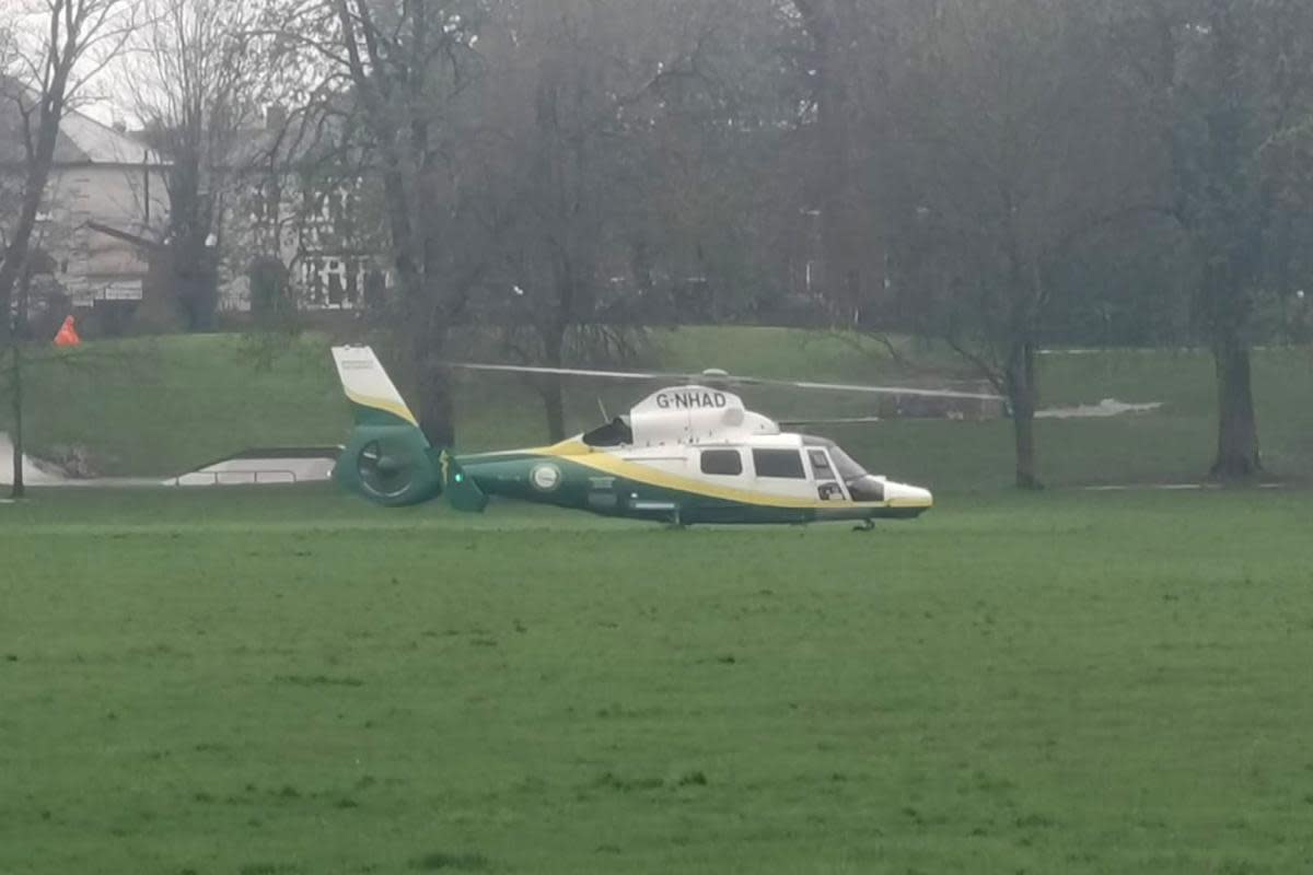 Air ambulance in South Park, Darlington <i>(Image: Northern Echo)</i>