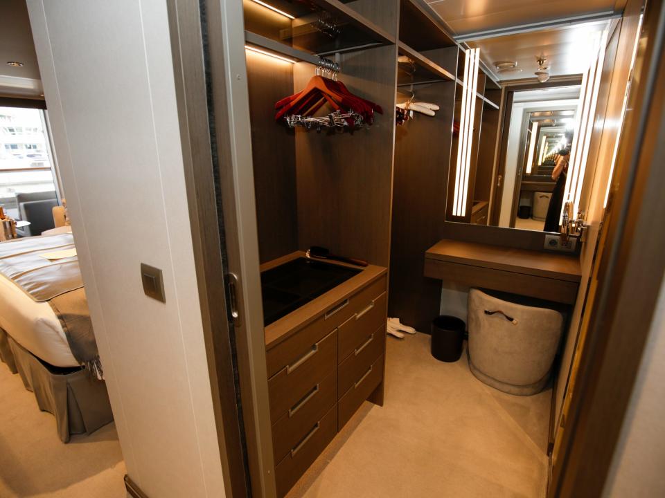 walk-in closet in Explora Journeys' Explora I cruise ship
