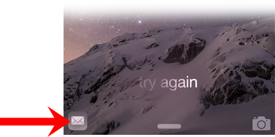 Handoff mail icon on iPhone lock screen