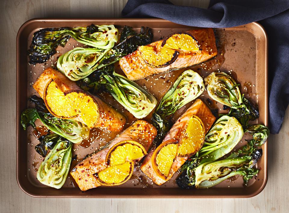 Maple-Glazed Salmon With Baby Bok Choy