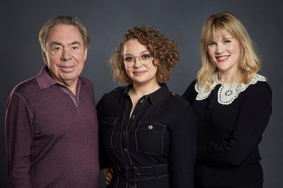 The team behind Cinderella: Andrew Lloyd Webber, Carrie Hope Fletcher and Emerald Fennell  (Handout)