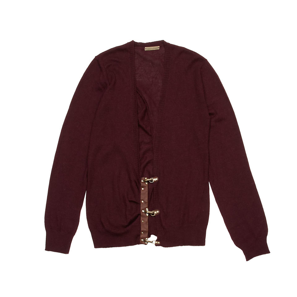 Society For Rational Dress burgundy v-neck cardigan, $299