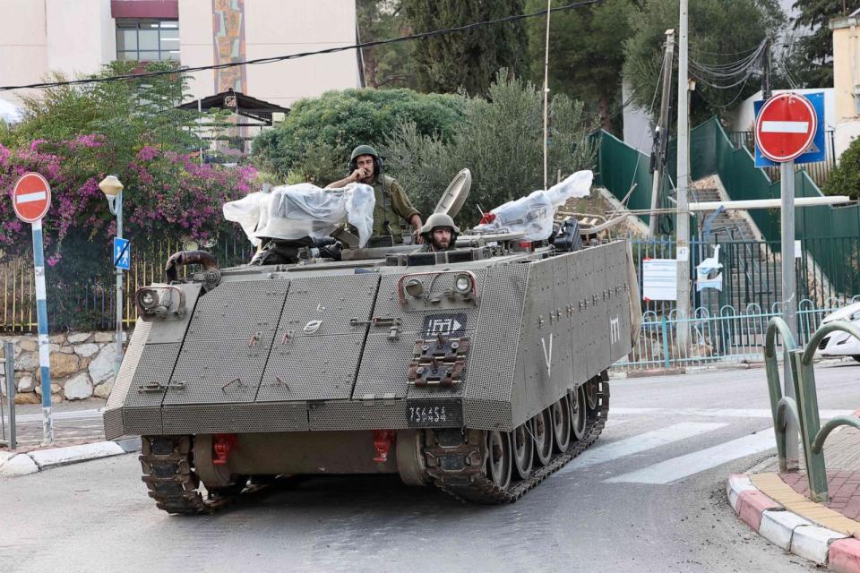 PHOTO: Israeli soldiers patrol an area near the northern border of Lebanon, Oct. 23, 2023. (Gil Cohen-magen/AFP via Getty Images)