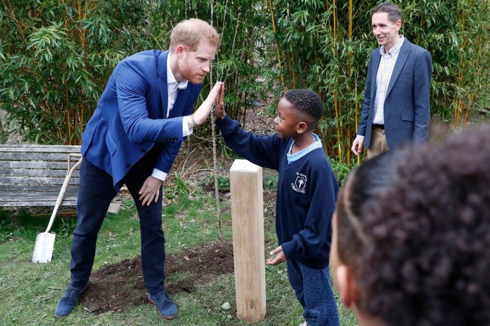 Prince Harry Gets an Adorable Welcome from Young Students