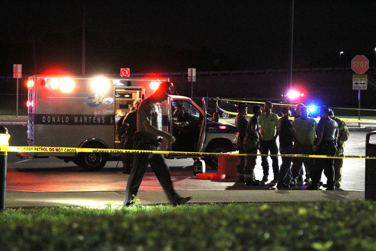 Police responded to reports of a knife-wielding man attacking people at the Erie Islands Plaza along the Ohio Turnpike on Oct. 19.