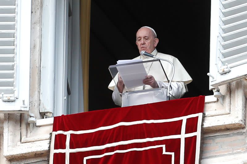 Pope Francis delivers Angelus prayer at the Vatican