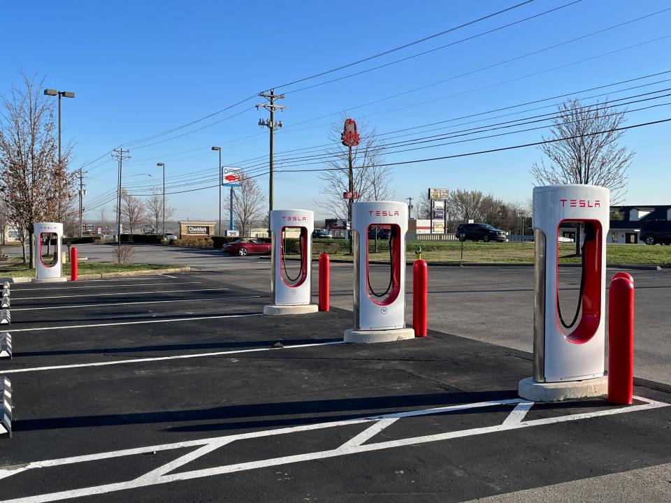 The Tesla charging station in Mt. Juliet.