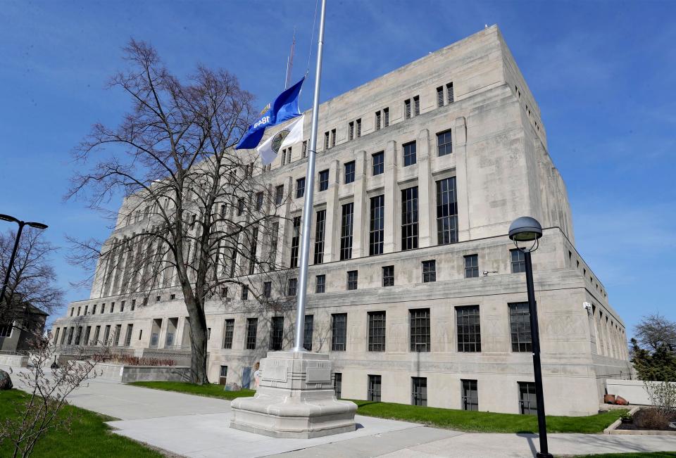 The exterior of the Sheboygan County Courthouse as seen, Friday, May 13, 2022, in Sheboygan, Wis.