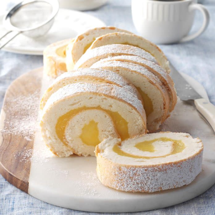 Moist Lemon Angel Cake Roll