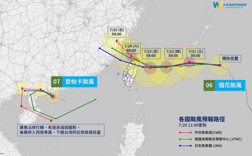 各國颱風（圖／翻攝自天氣風險 WeatherRisk Facebook）