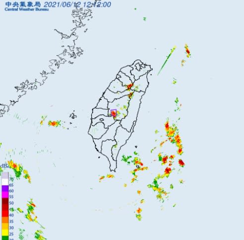 氣象局針對「南投縣」發布大雷雨即時訊息，持續時間至13時30分止。（圖／翻攝自中央氣象局網站）