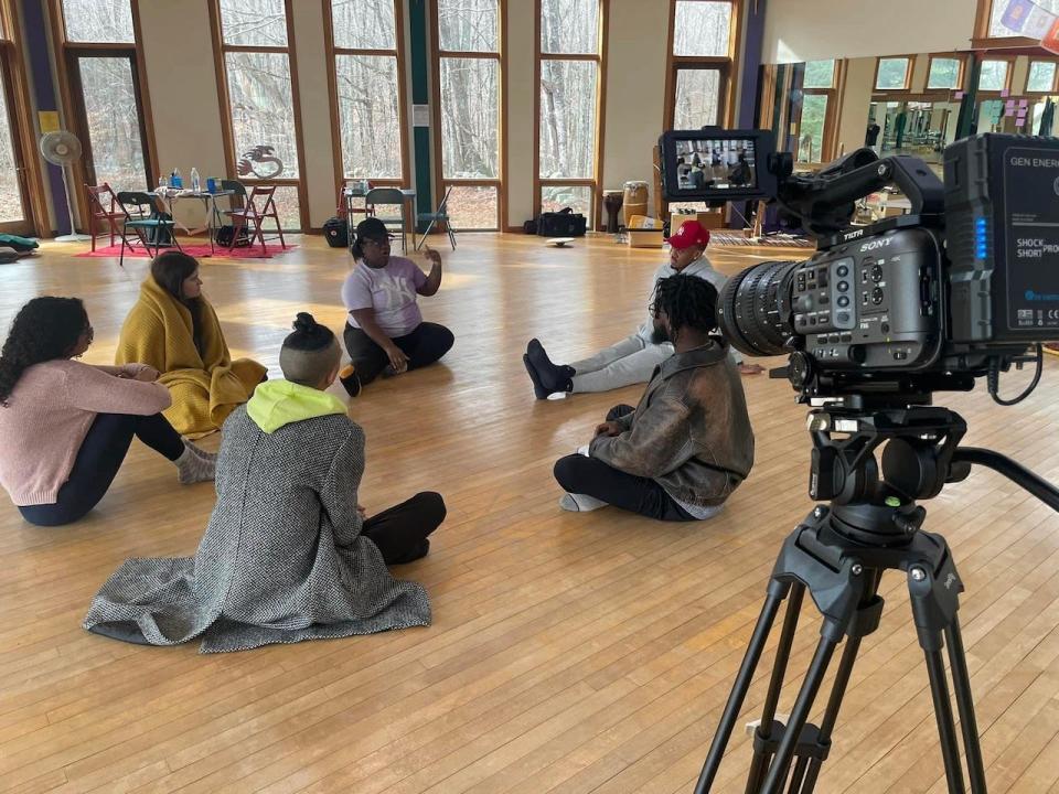 A rehearsal of “The Waiting Room,” which focuses on the racial disparities in healthcare