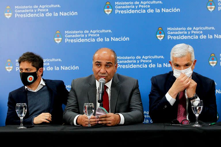 El gobernador Axel Kicillof, uno de los mandatarios provinciales que se sentó a la mesa del ministro Julián Domínguez.