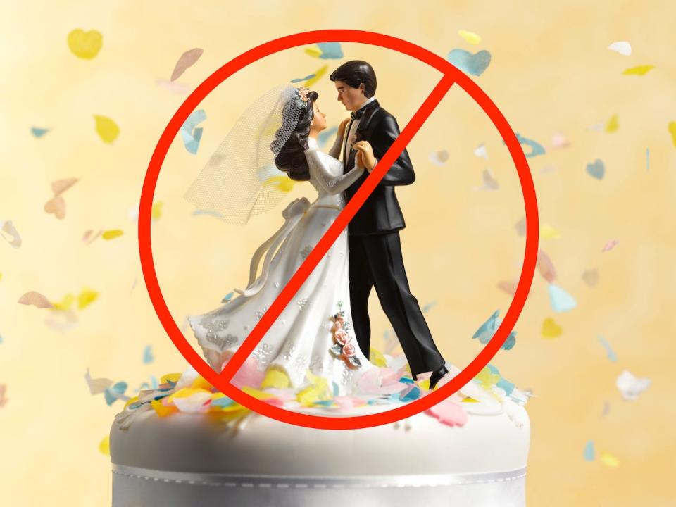 wedding cake topper slash