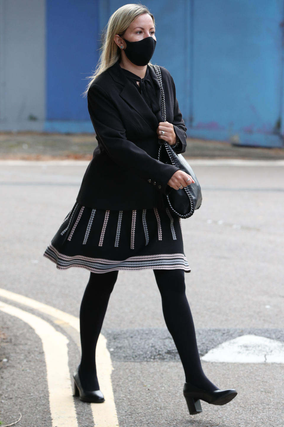 Teacher Kandice Barber, 35, arrives at Aylesbury Crown Court, Buckinghamshire, where she is appearing accused of engaging in illegal sexual activity with a 15-year-old boy.